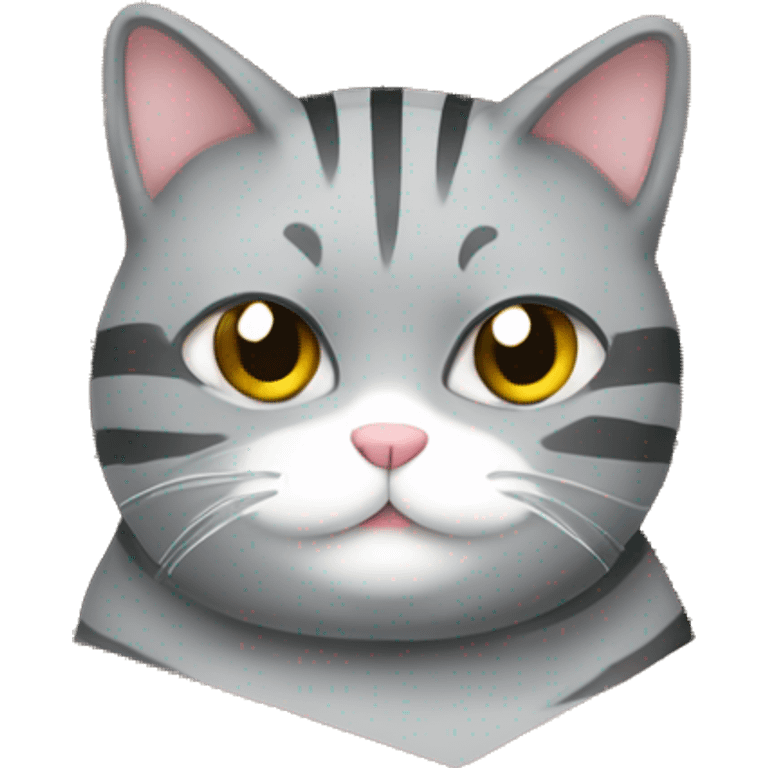 chubby gray striped cat in a box  emoji