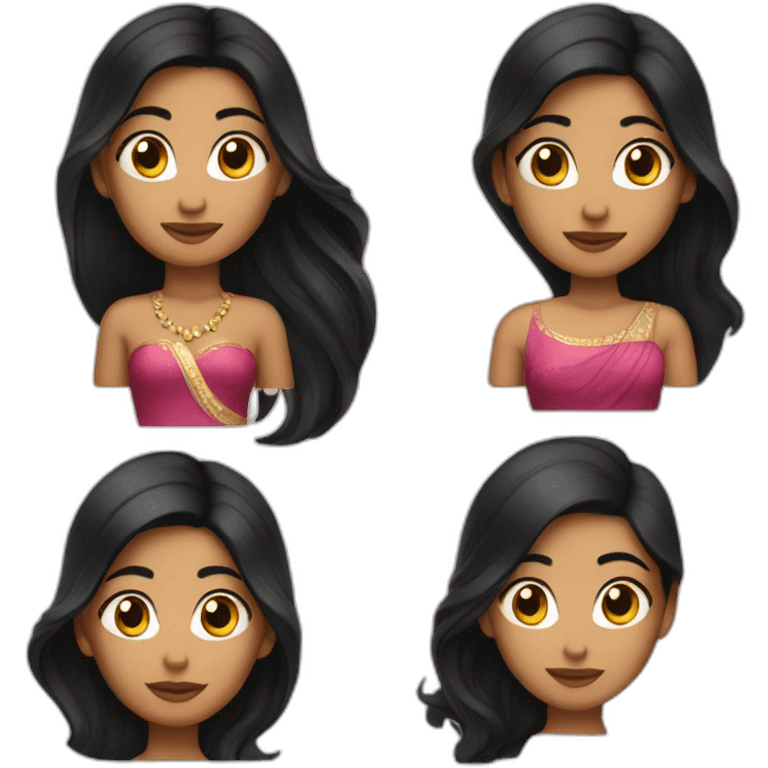 iPhone-style princess emoji with black hair, Indian girl pretty skintone  emoji