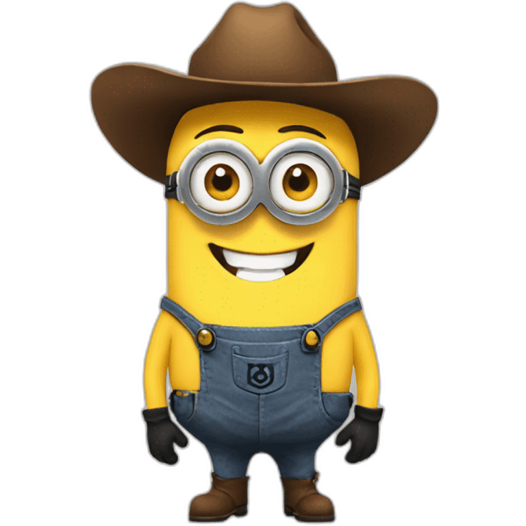 minion full-length cowboy, smiling  emoji