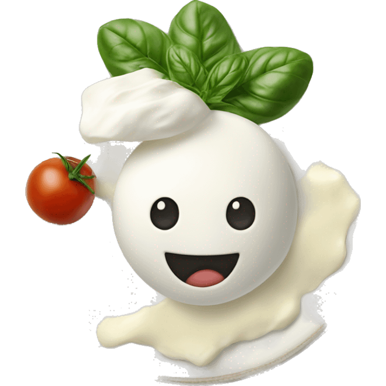 Mozzarella Buratta  on a plate  emoji