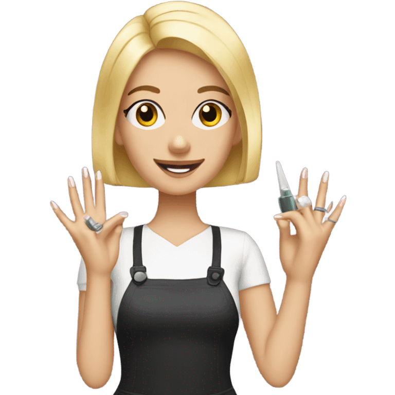 Manicure master with blond hair emoji