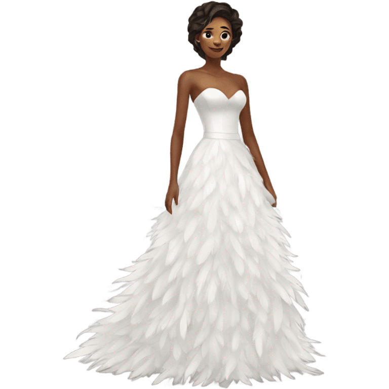 Feather white wedding dress emoji