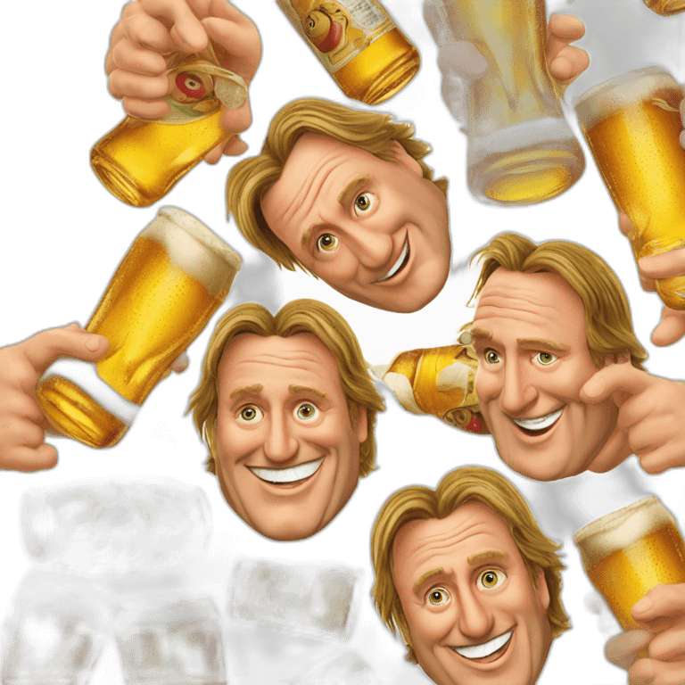 Gérard depardieu buvant une biere emoji