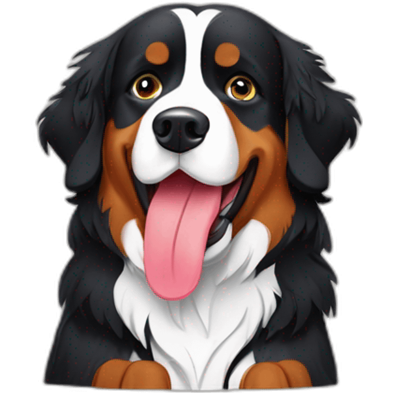 Bernese mountain dog drinking gin tonic emoji