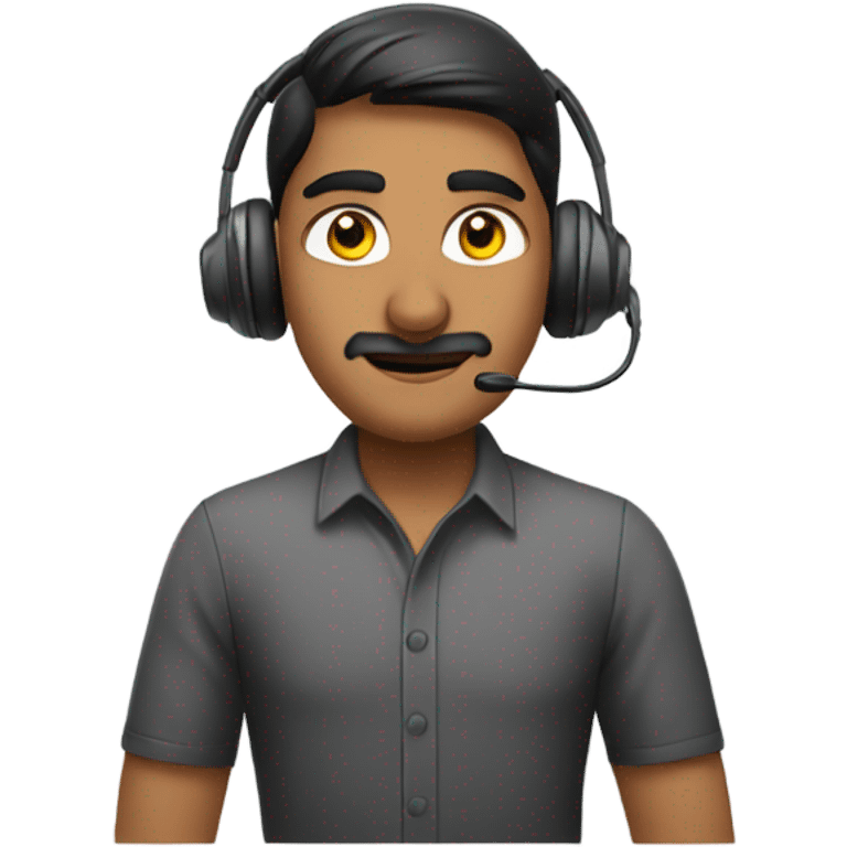 Indian tech support agent with headset emoji