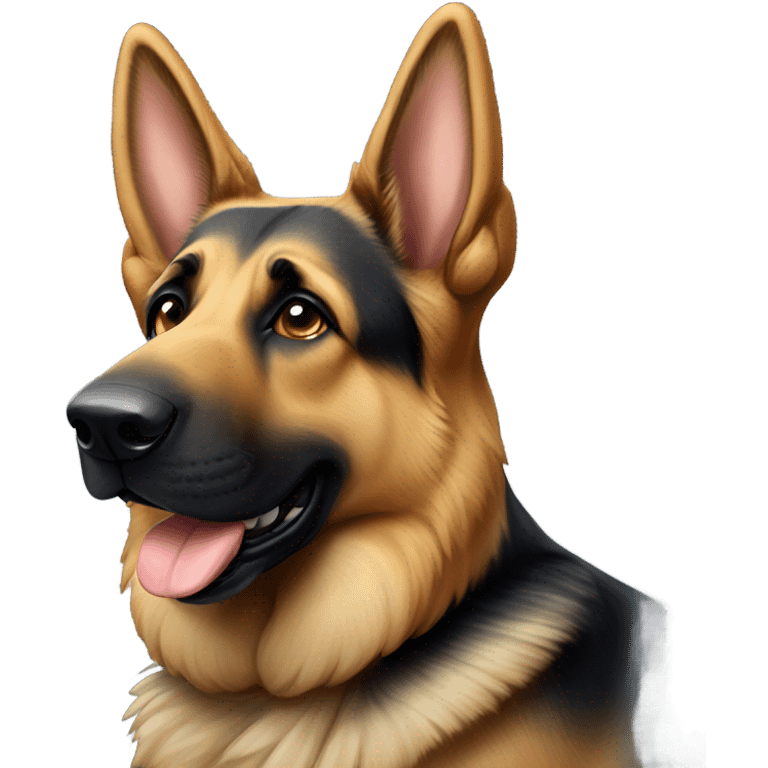 German shepherd with one ear down emoji