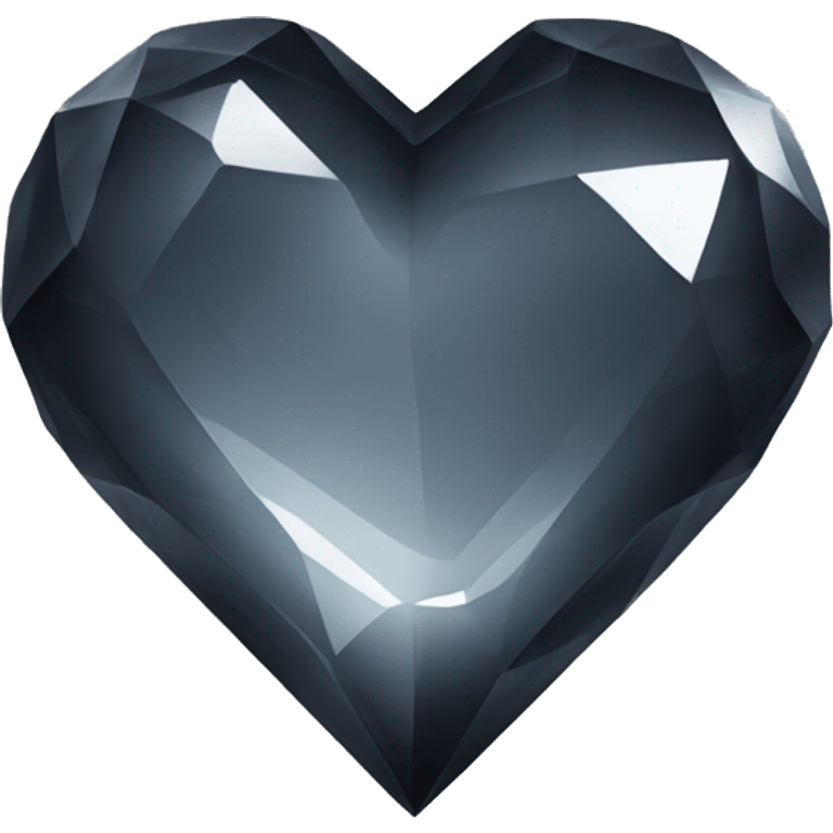 Dark gray crystal heart emoji