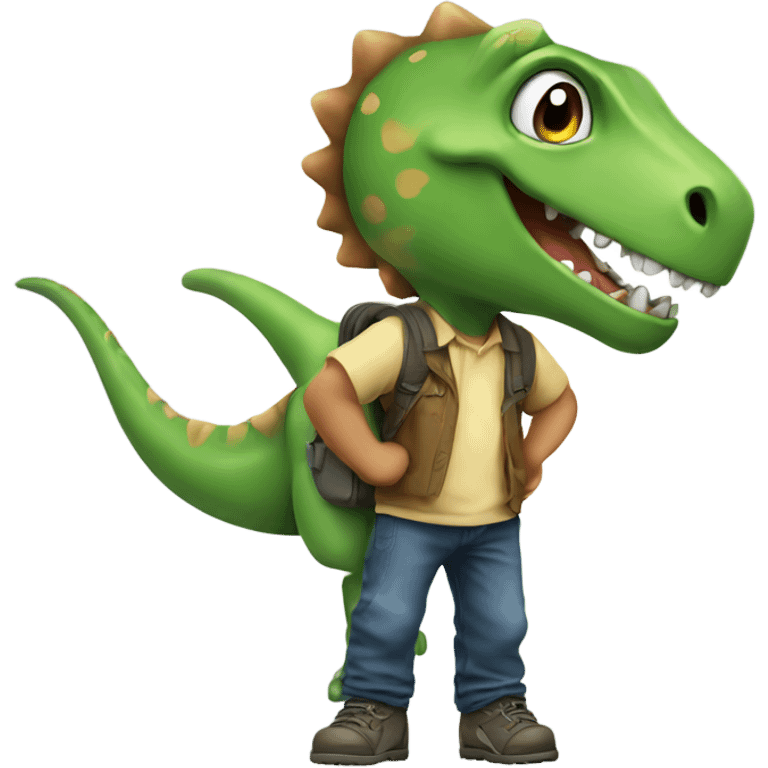 Little boy on dinosaur emoji