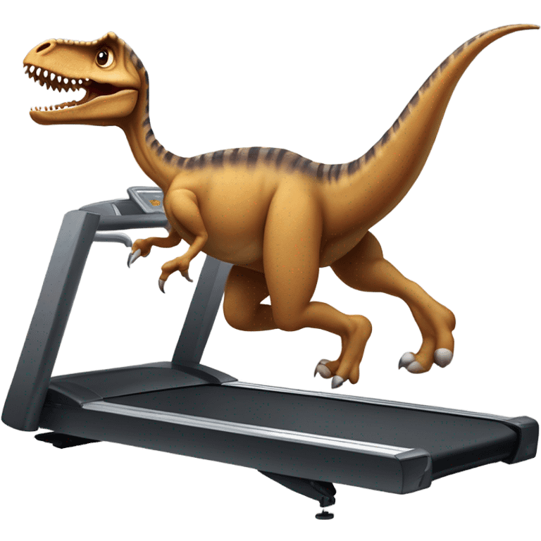 dinosaur runs on a treadmill emoji