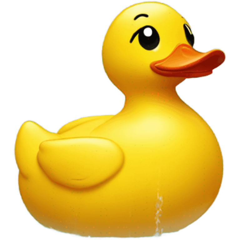 Rubber duck using a shower emoji