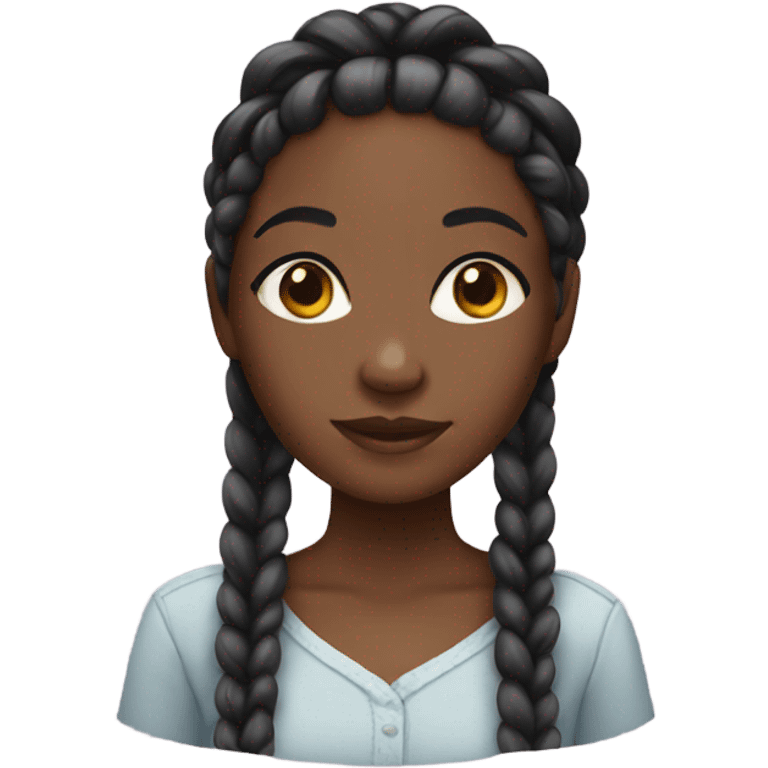 Black girl with braids  emoji