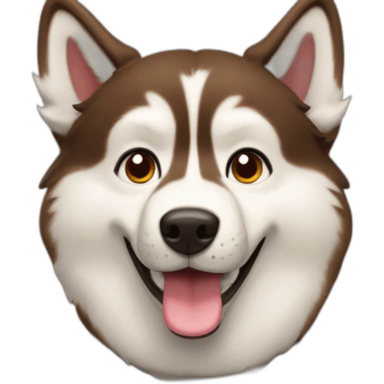 Brown husky with tongue out and thumbs up emoji