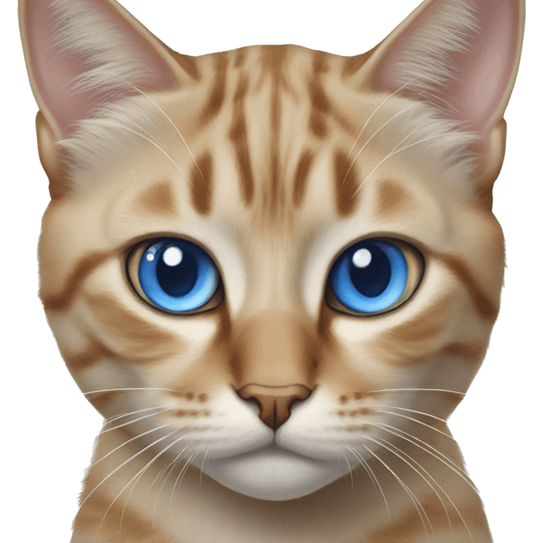 realistic cat portrait with blue eyes emoji