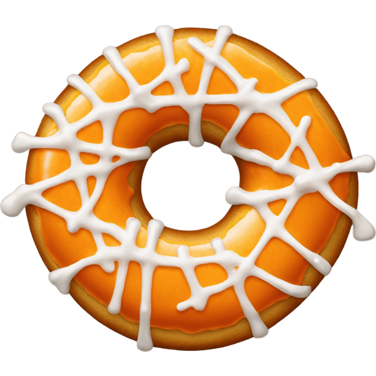 orange glazed donut white sprinkled emoji