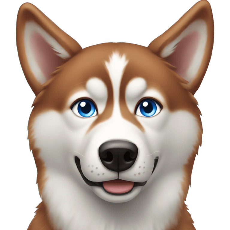 red husky with blue eyes emoji