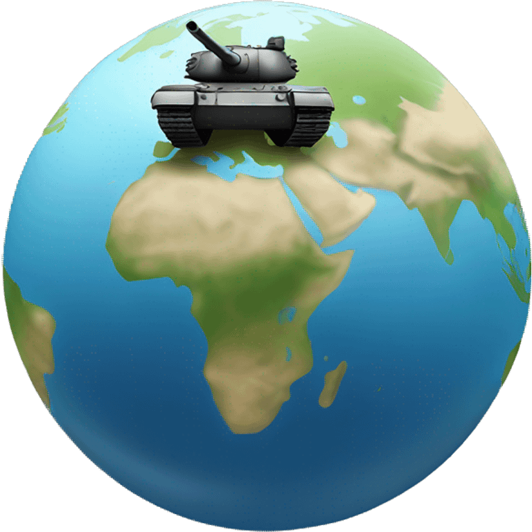 A TANK ON A GLOBE emoji