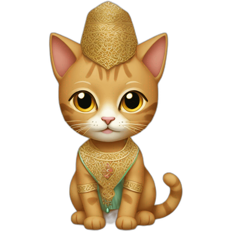 Cat with Arabic dress emoji