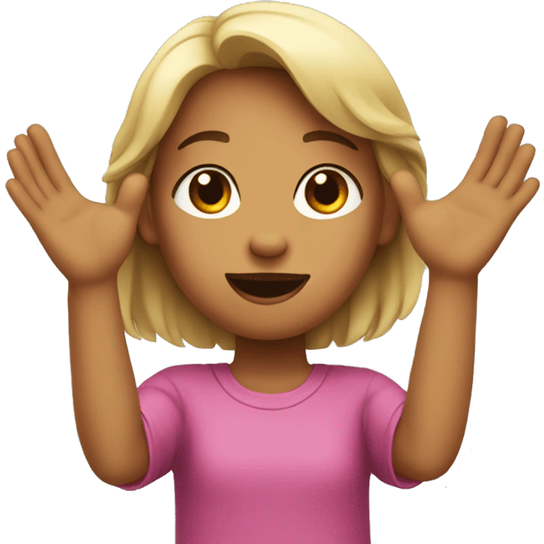 A girl with her hands up emoji