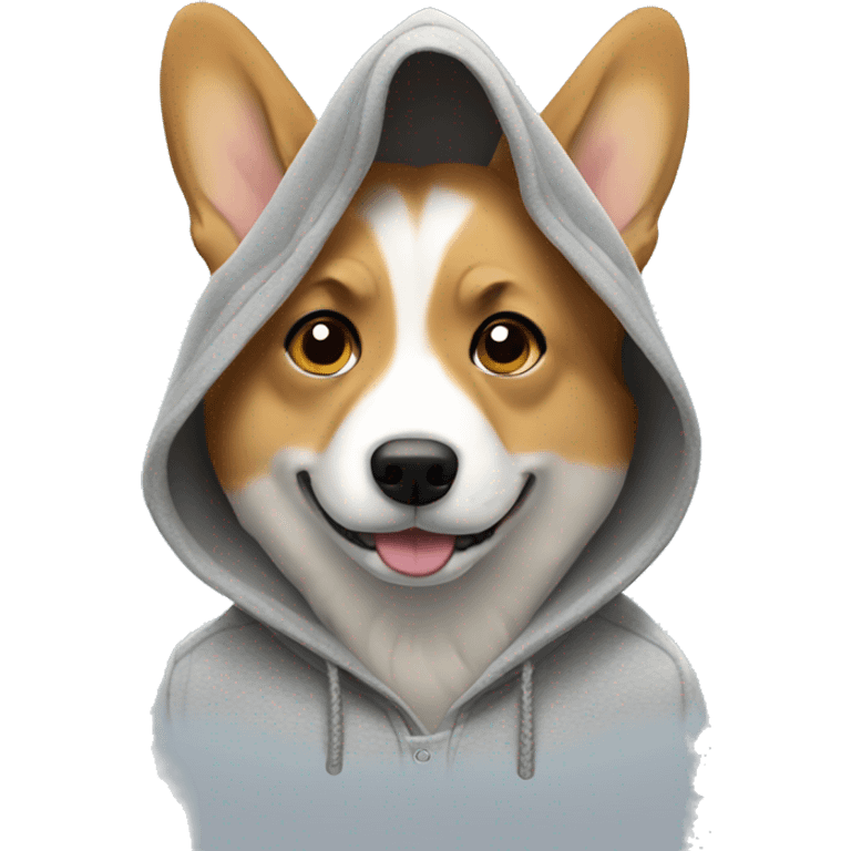 Corgi with hoodie on emoji