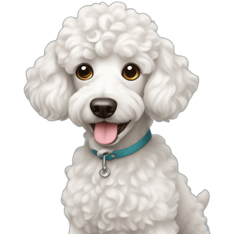 curly white dog poodle emoji