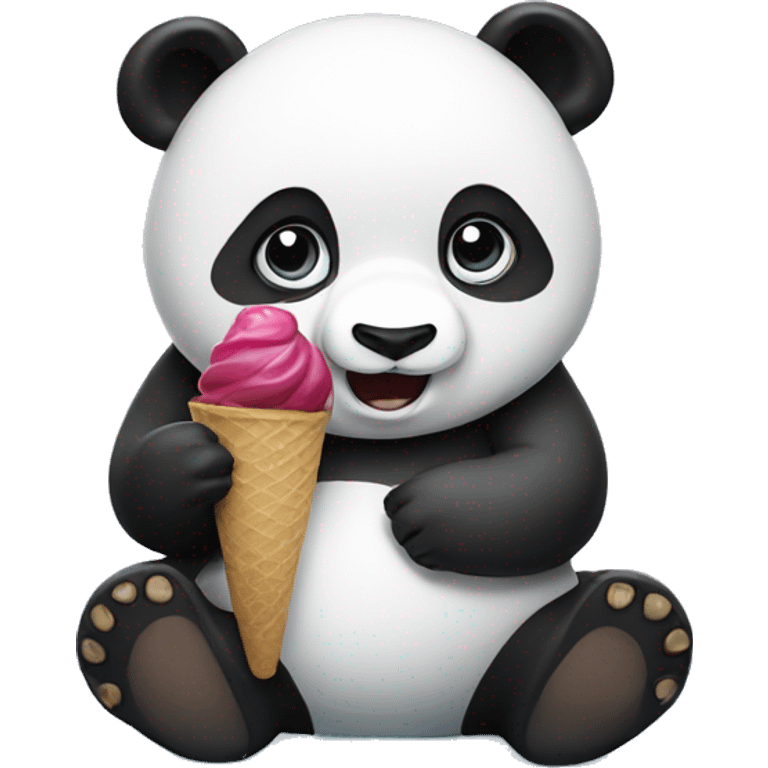 Panda eating ice cream emoji