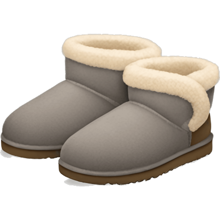 grey brown cozy ugg slippers emoji