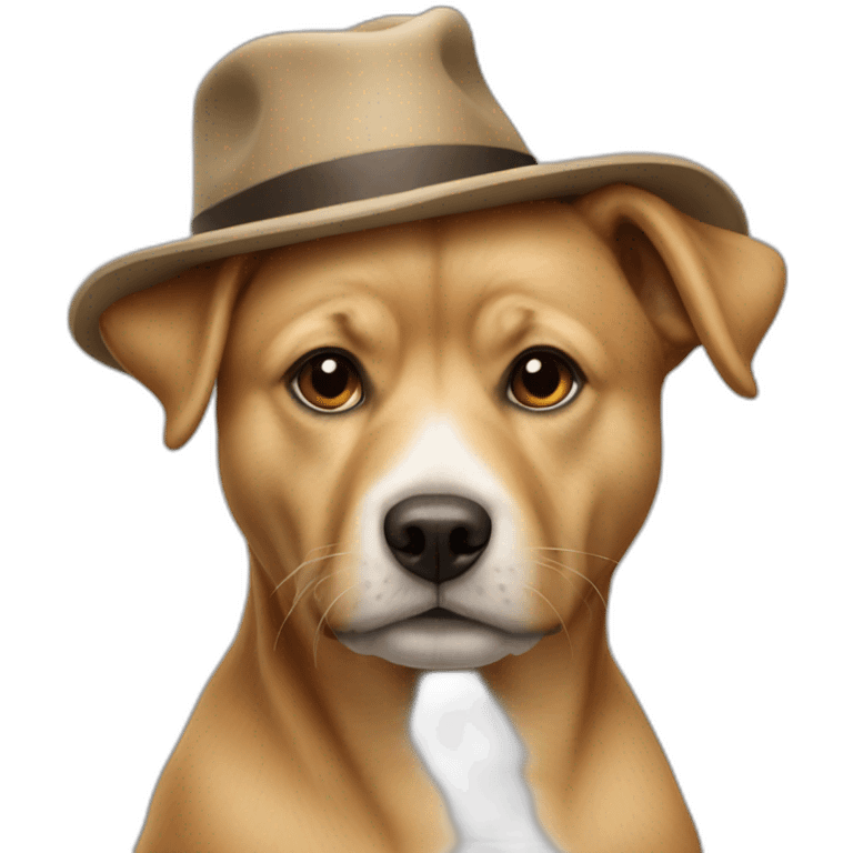 Chien avec un chapeau emoji