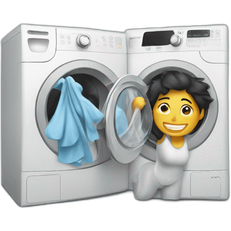 work from home but doing laundry emoji