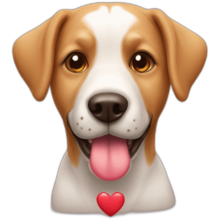 chien avec coeur emoji