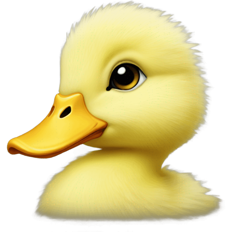 Realistic fluffy yellow duckling emoji