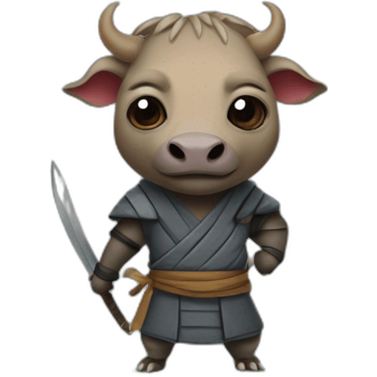 Anthropomorphic Babirusa Wearing Ninja Clothes emoji