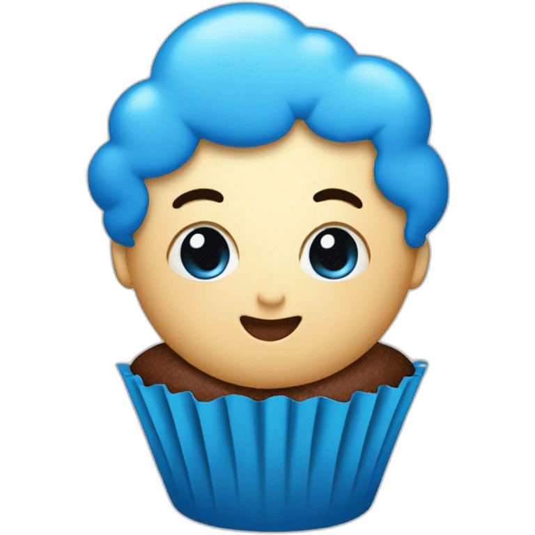 blue cupcake emoji