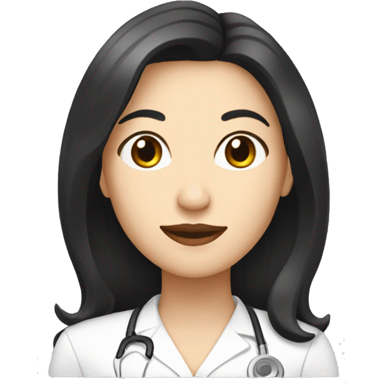 White woman with black hair who is nutricionist emoji