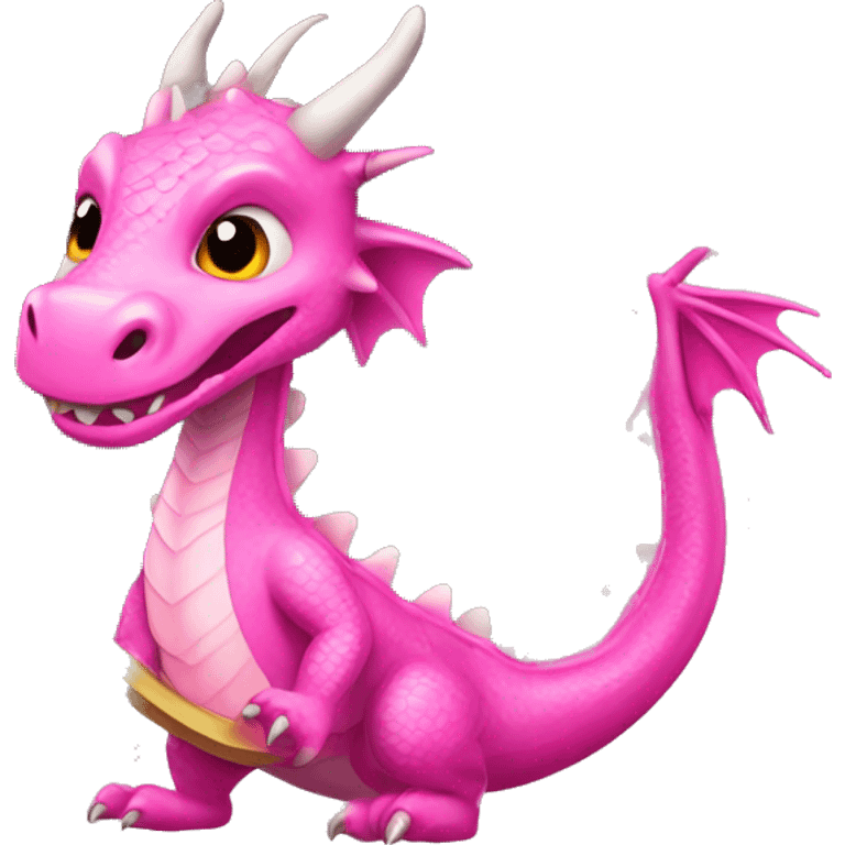 Pink dragon with mirror emoji