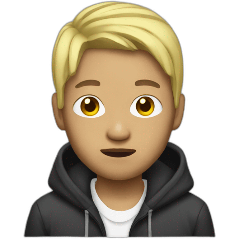 Asian rapper with blond hair emoji