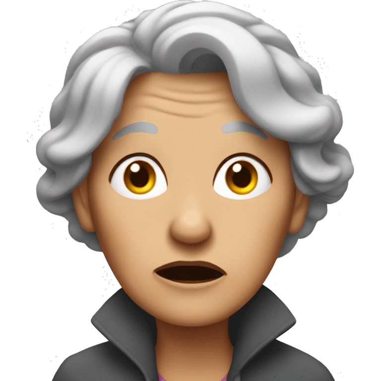 puzzled older woman gray hair emoji