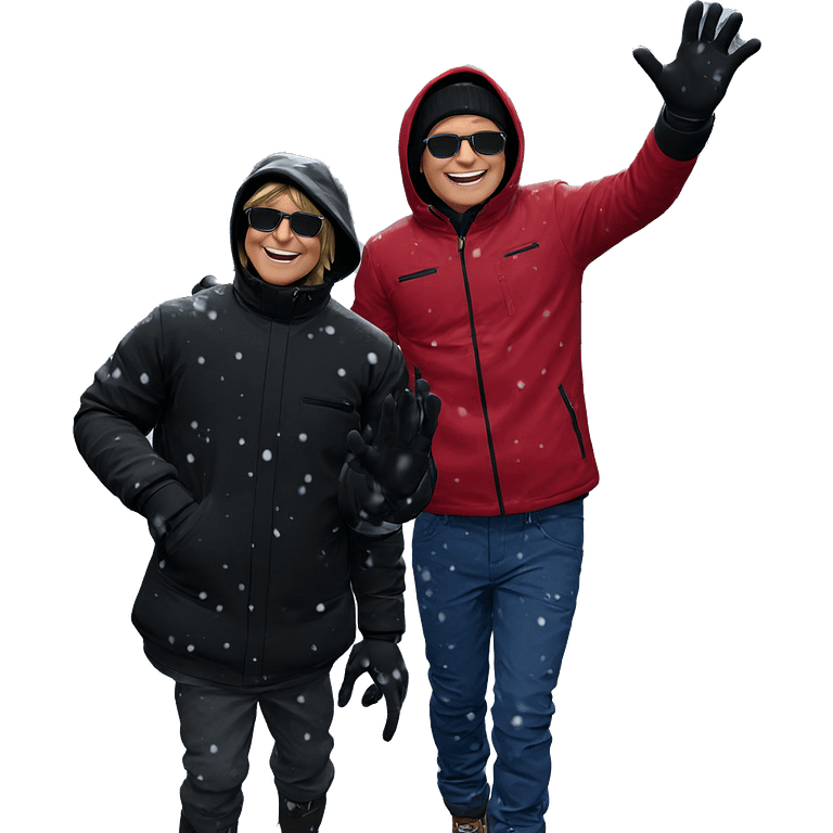 happy boys playing in snow emoji