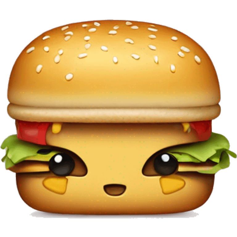 hello kitty with hamburger emoji