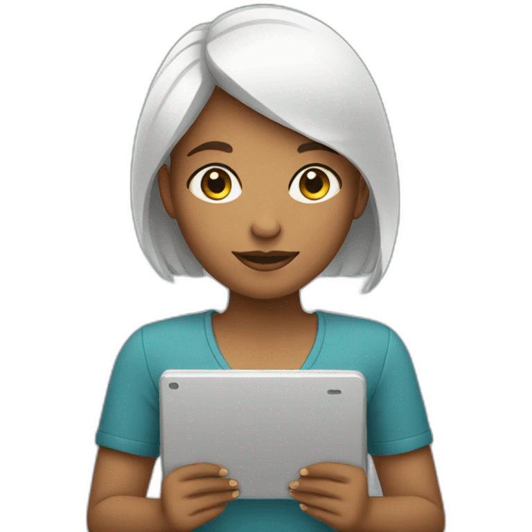 Woman holding a tablet emoji