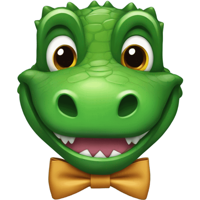 Crocodile in a bowtie emoji