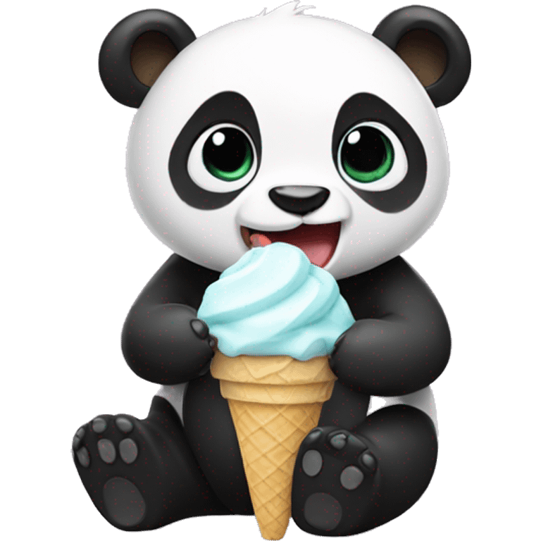 Panda eating ice cream emoji