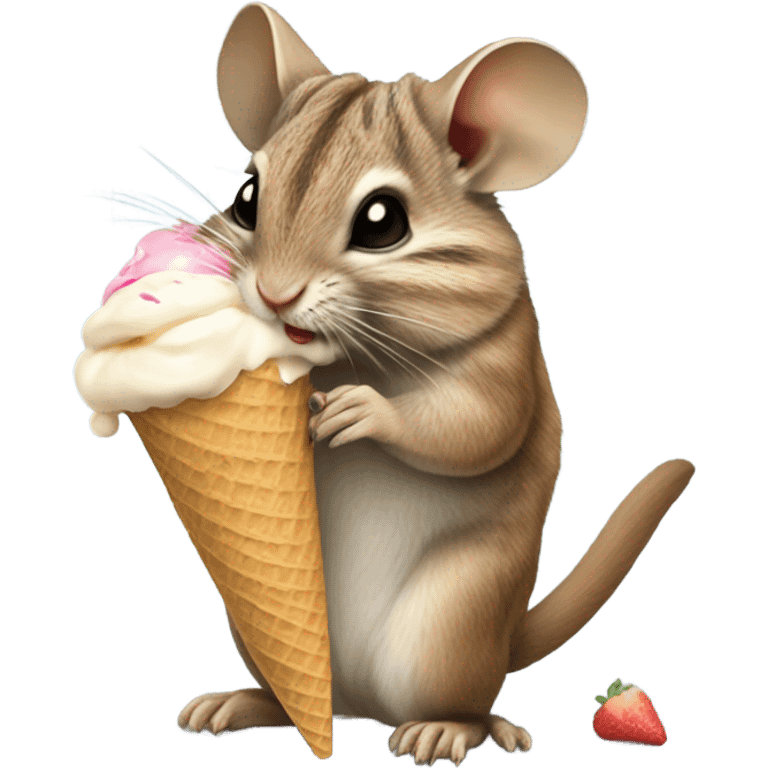 Degus is eating an ice cream  emoji