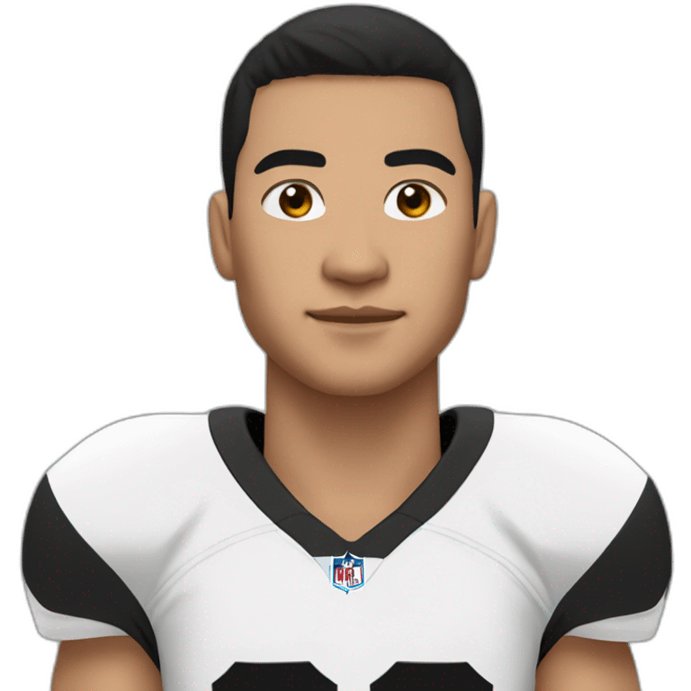 linebacker asian with black jersey emoji