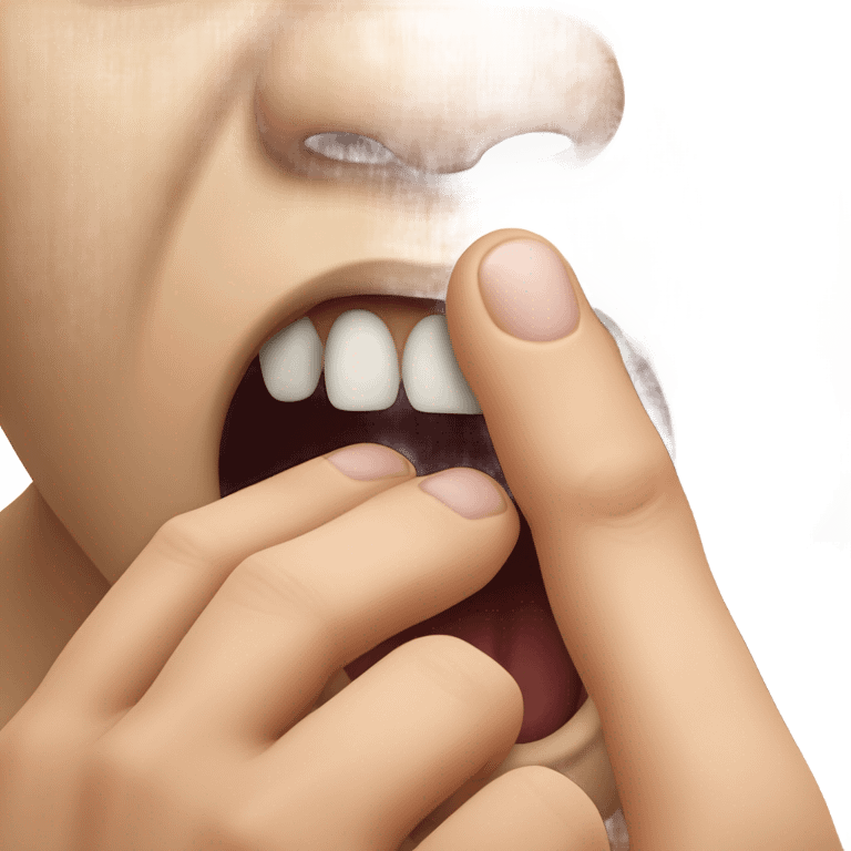 Gnawing on nail emoji