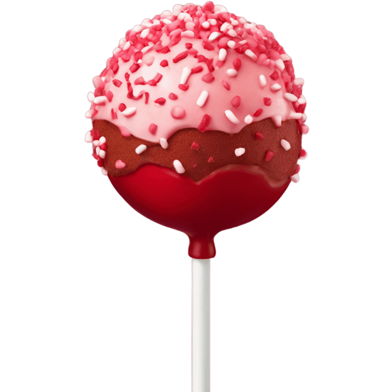 a red Valentine’s Day cake pop from starbucks emoji