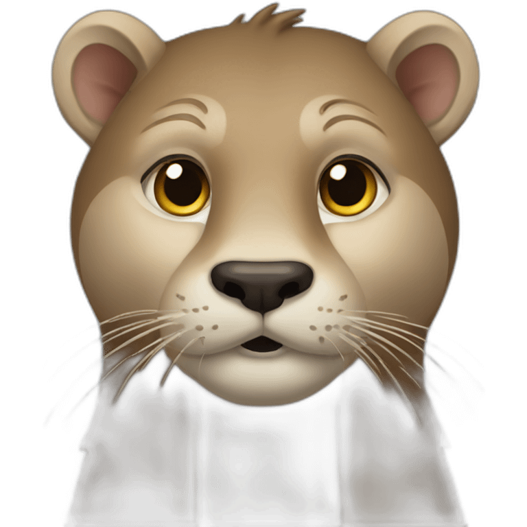 Loutre sur lion emoji