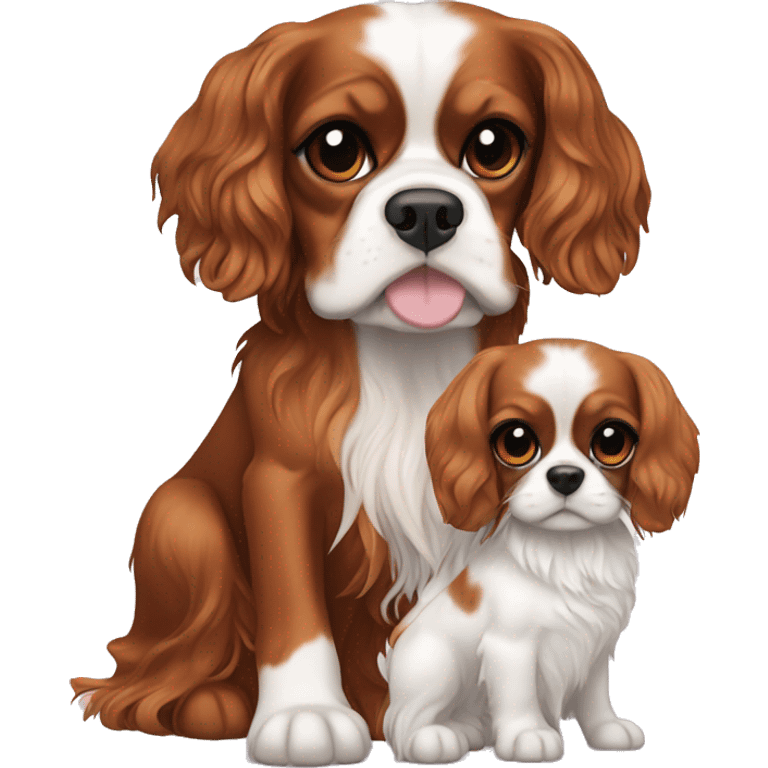 Cavalier King Charles spaniel with white brunette girl  emoji