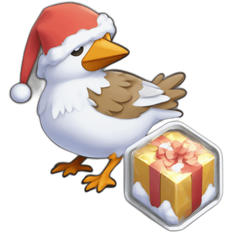 Pokemon Delibird Badge Winter Slowflake GiftBox emoji