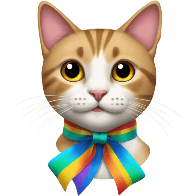 A cat with a ribbon emoji