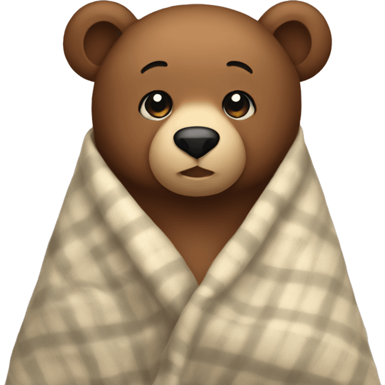 bear cozy in blanket emoji